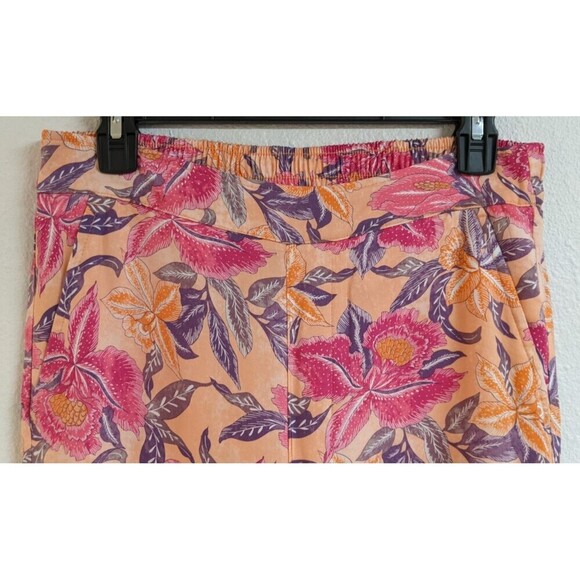 Women's OLD NAVY Floral Print High Waisted Wide Leg Playa Pants Medium Tall - Picture 5 of 10